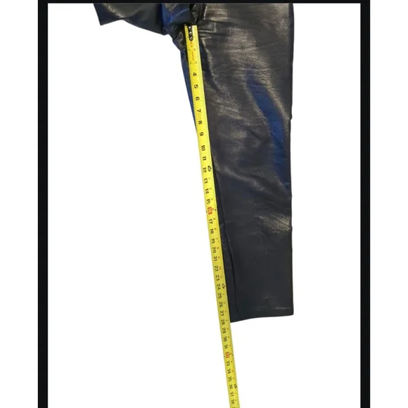 Aritzia Wilfred Leather Straight Leg High Waist Black Pant Size 4 - Picture 6 of 11